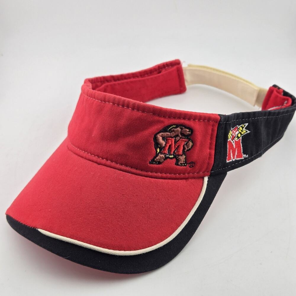 Steve & Barry's Maryland Terrapins Sin Visor Red Black Terps Hat Vintage